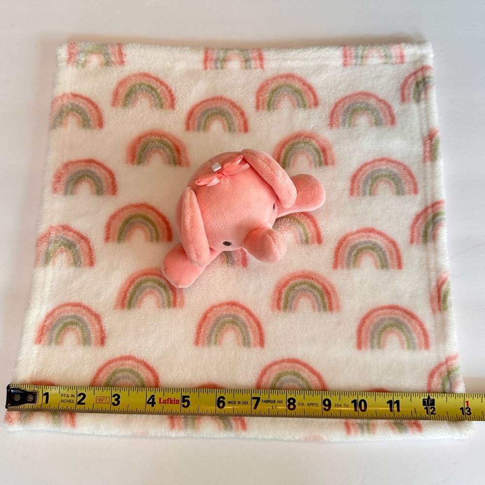 Baby Essentials Pink Elephant Plush White Lovey Security Blanket Rainbows 2023 - Picture 14 of 14